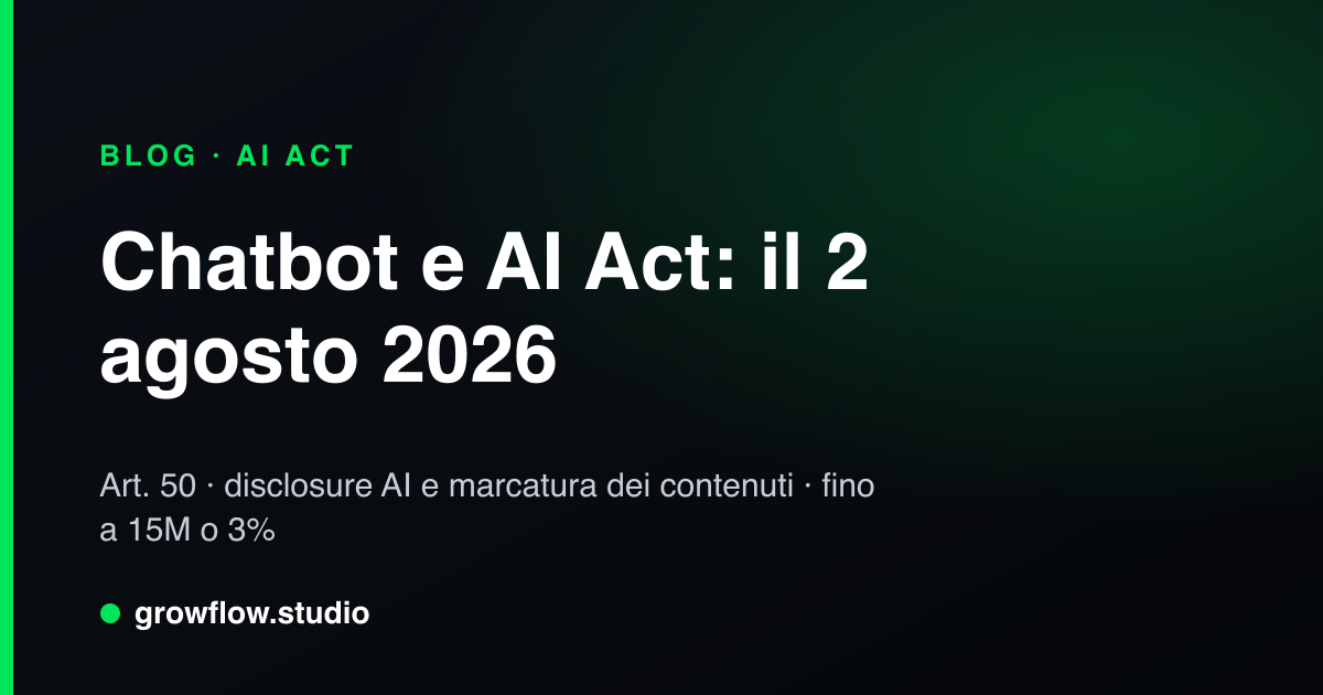 Chatbot e AI Act: cosa scatta davvero il 2 agosto 2026