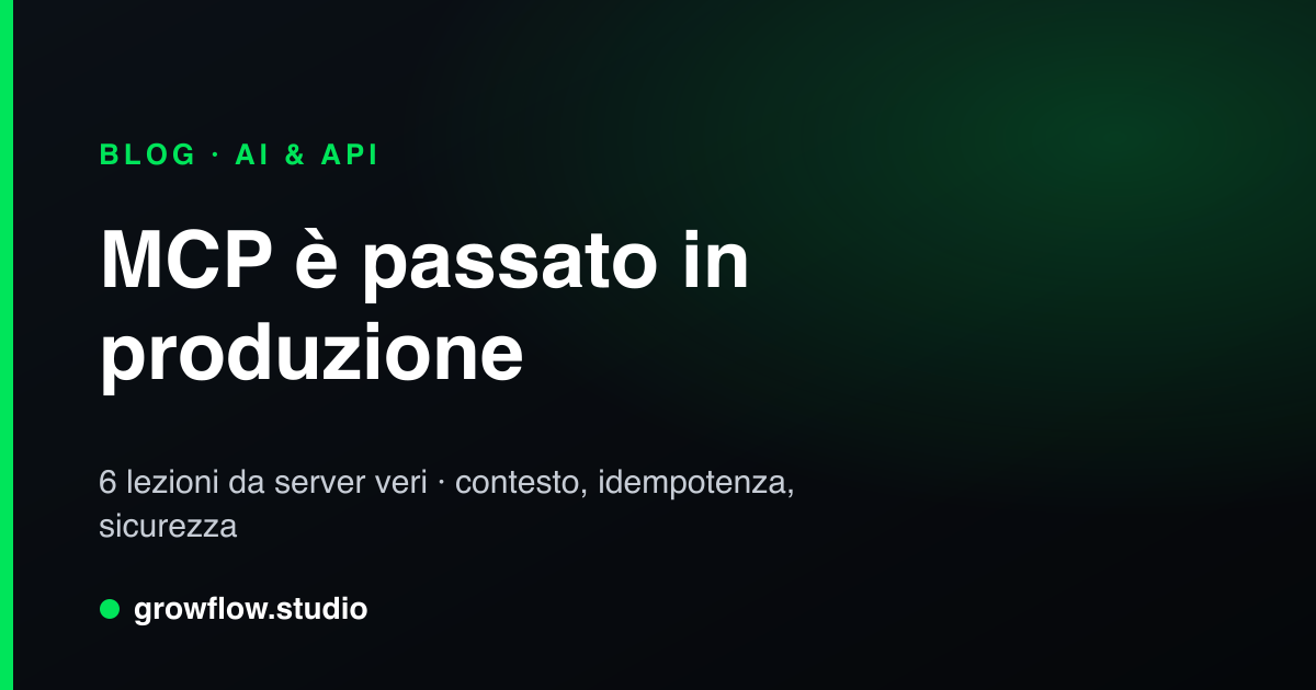 MCP è passato in produzione: 6 cose che ho imparato costruendo server veri