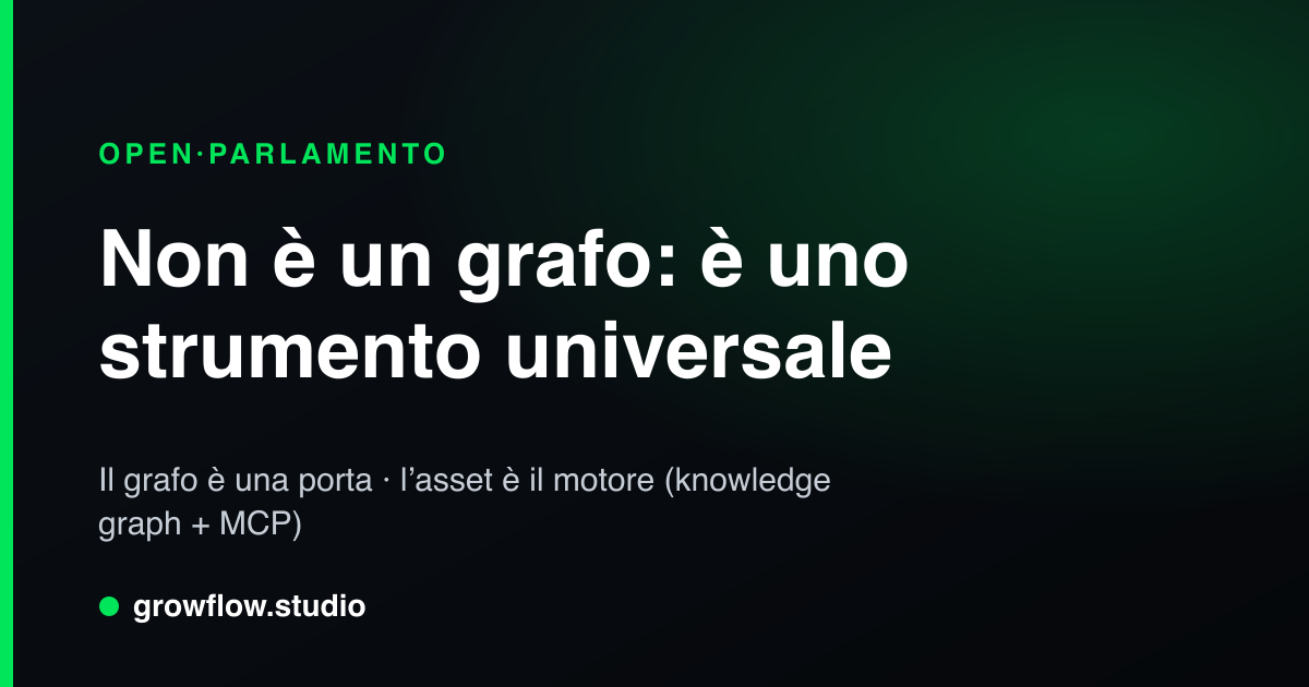 Open·Parlamento non è un grafo: è uno strumento universale